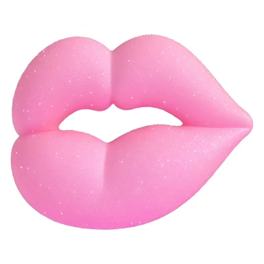 cute pastel pink kiss mark, glittery sparkles, dreamy and soft, 3D style sticker