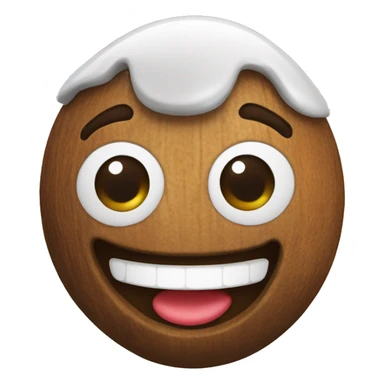 coco nut with a smile sticker