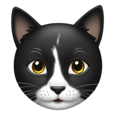 mischievous cat with black hair sticker