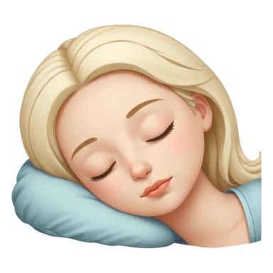 sleeping girl with closed eyes peaceful expression sticker