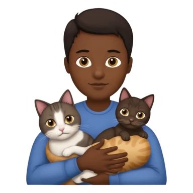 Man with dark hair holding a cat wearing a Tierra sticker