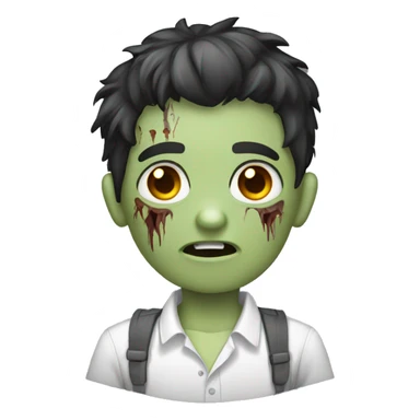 boy zombie with dark hair and white shirt sticker