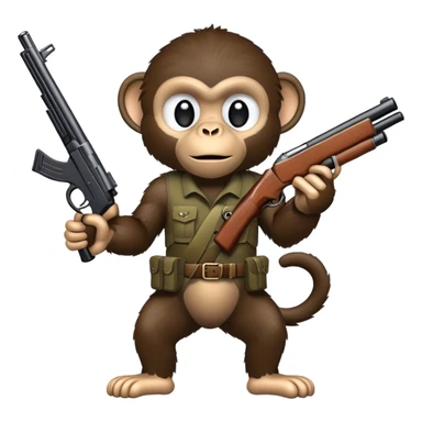 Black Monkey with shotgun sticker