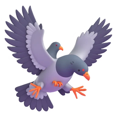 angry pigeon dive bombing sticker