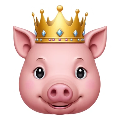 pig with a crown sticker