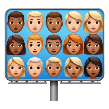 billboard advertising with famous people on it sticker