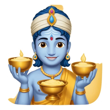 Lord Krishna with butter pot sticker
