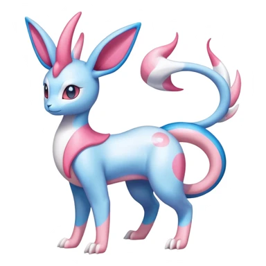 Sylveon-Dragonair-Fakémon-hybrid-creature (full body)  sticker