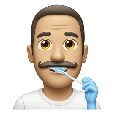 Man with toothbrush mustache sticker