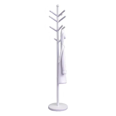 sleek white coat rack with apple-inspired minimalist design sticker