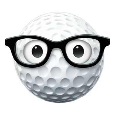Golf ball wearing thick black nerd glasses sticker