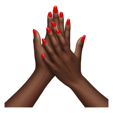 Full one hand manicure hand from profile red nails  sticker