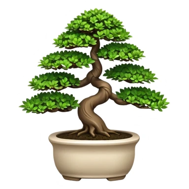 Bonsai Tree – Miniature tree in small pot, trimmed carefully. sticker