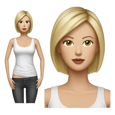 ultra realistic charlize theron wearing tank top sticker