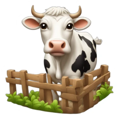 Caca qui court avec une tête de vache sticker