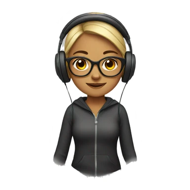 Girl with glasses and headphones sticker