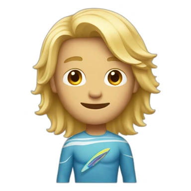 A man with blond hair thats long and hes a surfer dude sticker