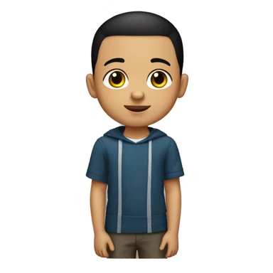 little boy 6 years old buzz cut with black hair light skin  sticker