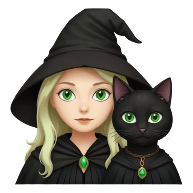 Witch with cat companion sticker