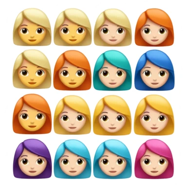 pelo con diferentes colores sticker