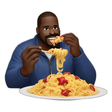 shaquile o’ neal eating mario star pasta powerup sticker