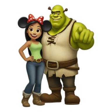 Mickey Mouse and shrek sticker