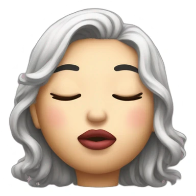 kiss with closed eyes sticker