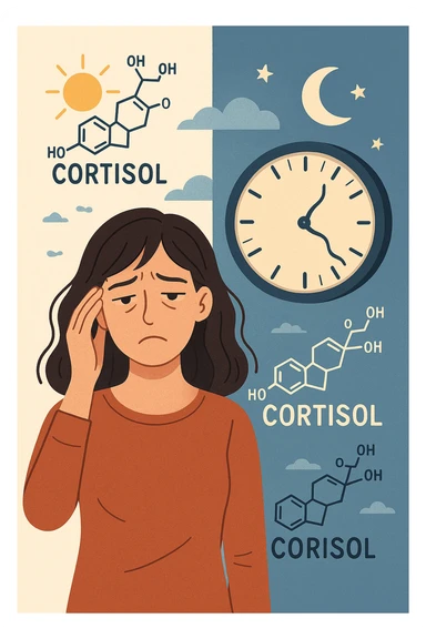 Donna con cortisolo elevato ritmo circadiano alterato sticker