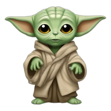 Baby yoda with dreads sticker