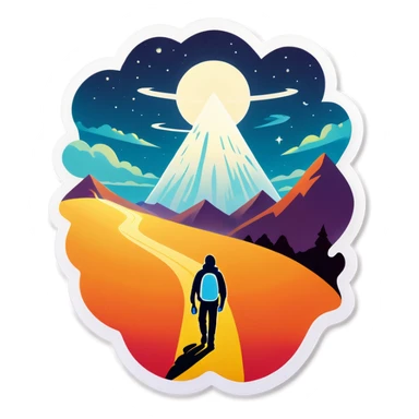 lonely journey into the unknown sticker