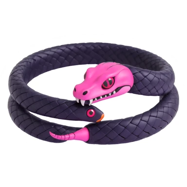 3D gothic snake bracelet with pink eyes, coiled and mysterious sticker