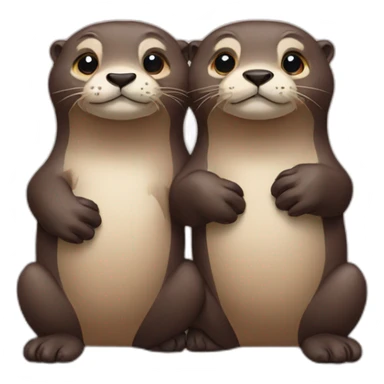 two-otters-holding-paw sticker