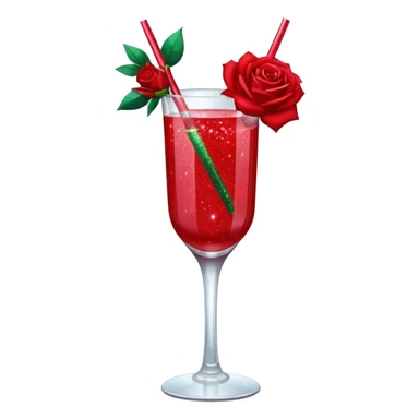 Glittery with roses red mocktail sticker