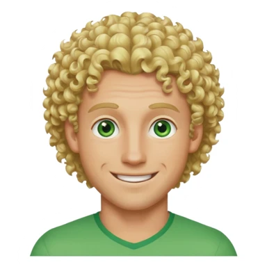 Athletic man with blond curly hair, and light green eyes  sticker