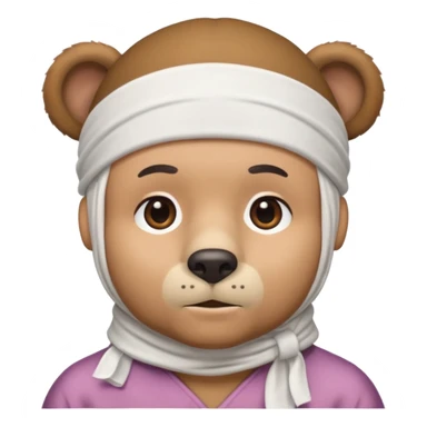 Сделай лицо медведя в белой дюраге sticker