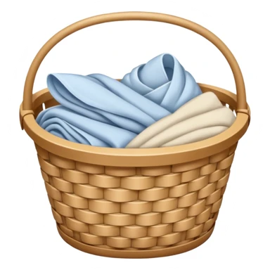 A basket of light beige color laundry sticker