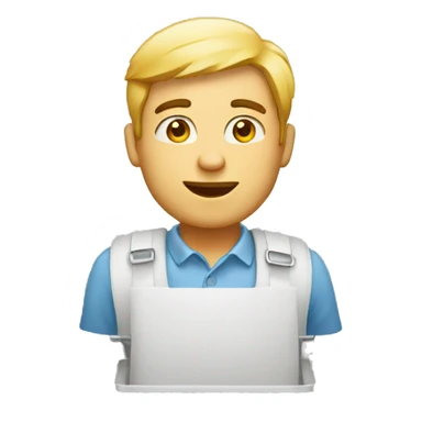 white man is going with product cart sticker