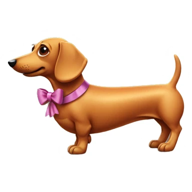 Sausage dog with bow  sticker