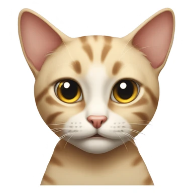 Abyssian cat with stupid face sticker