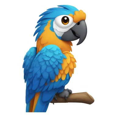 Blue macaw parrot sticker