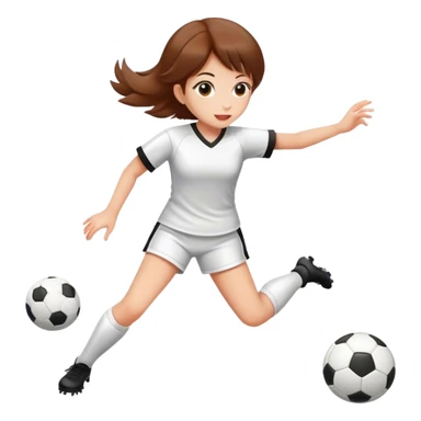 Girl with brown hair plays soccer and sushi  sticker