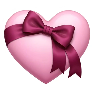 Pink heart with burgundy bow sticker