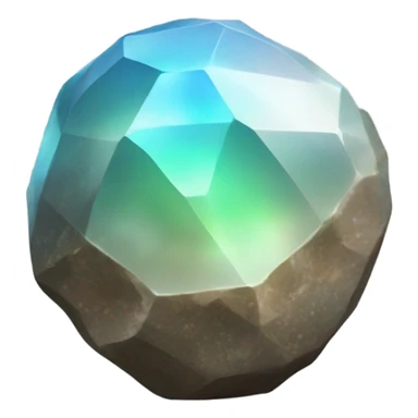 An opalescent rock gem in an orb sticker