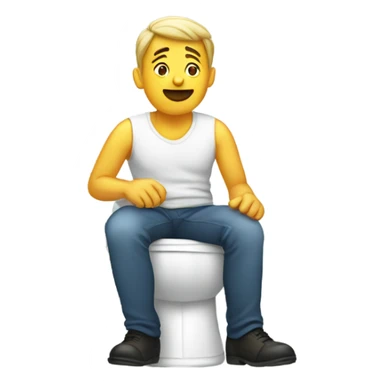 Man on the potty sticker