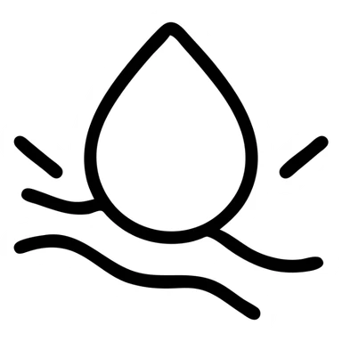 outlined icon of a water droplet sliding on glossy black paint of a premium vehicle, clean lines, subtle repellent effect with water lines moving away, modern and simple sticker