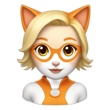 orange and white cat woman blonde sticker