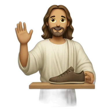 Jesus selling shoes sticker