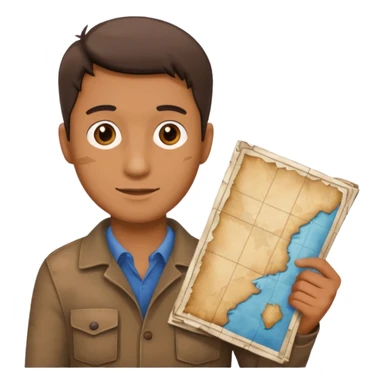 man holding a map @emoji sticker
