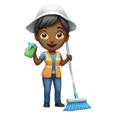 Woman Cleaning job sticker