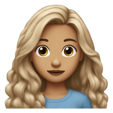 Amelije  ￼Brown Long hair sticker